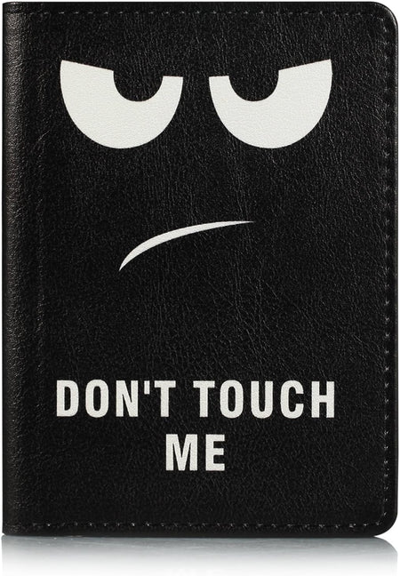 Passport Holder Cover Case PU Leather RFID Blocking Card Holder Cute Luggage Wallet Case for Women Men, Don't Touch