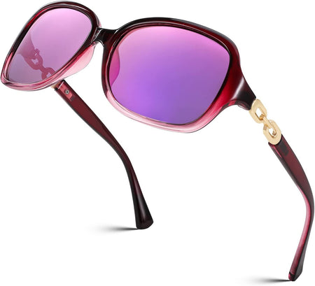 Vintage Square Polarized Sunglasses for Women UV400 Travel Driving Fashion Arcuate Sunglasses