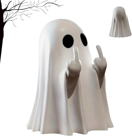 Halloween Ghost Figurine-Spooky & Cute Ghost Statue for Home, Desk, Party Decor