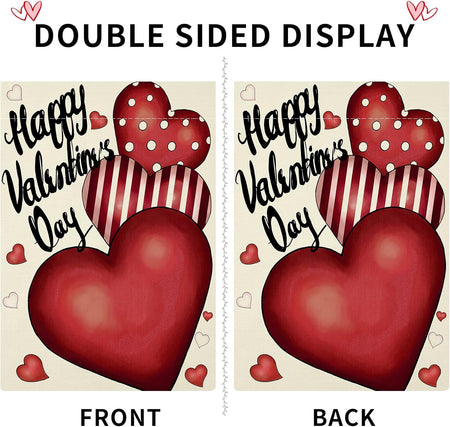 Valentines Day Garden Flag 12x18 Inch Double Sided