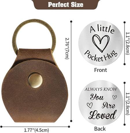 Pocket Hug Token Long Distance Relationship Keepsake, Double Sided Message Engraved