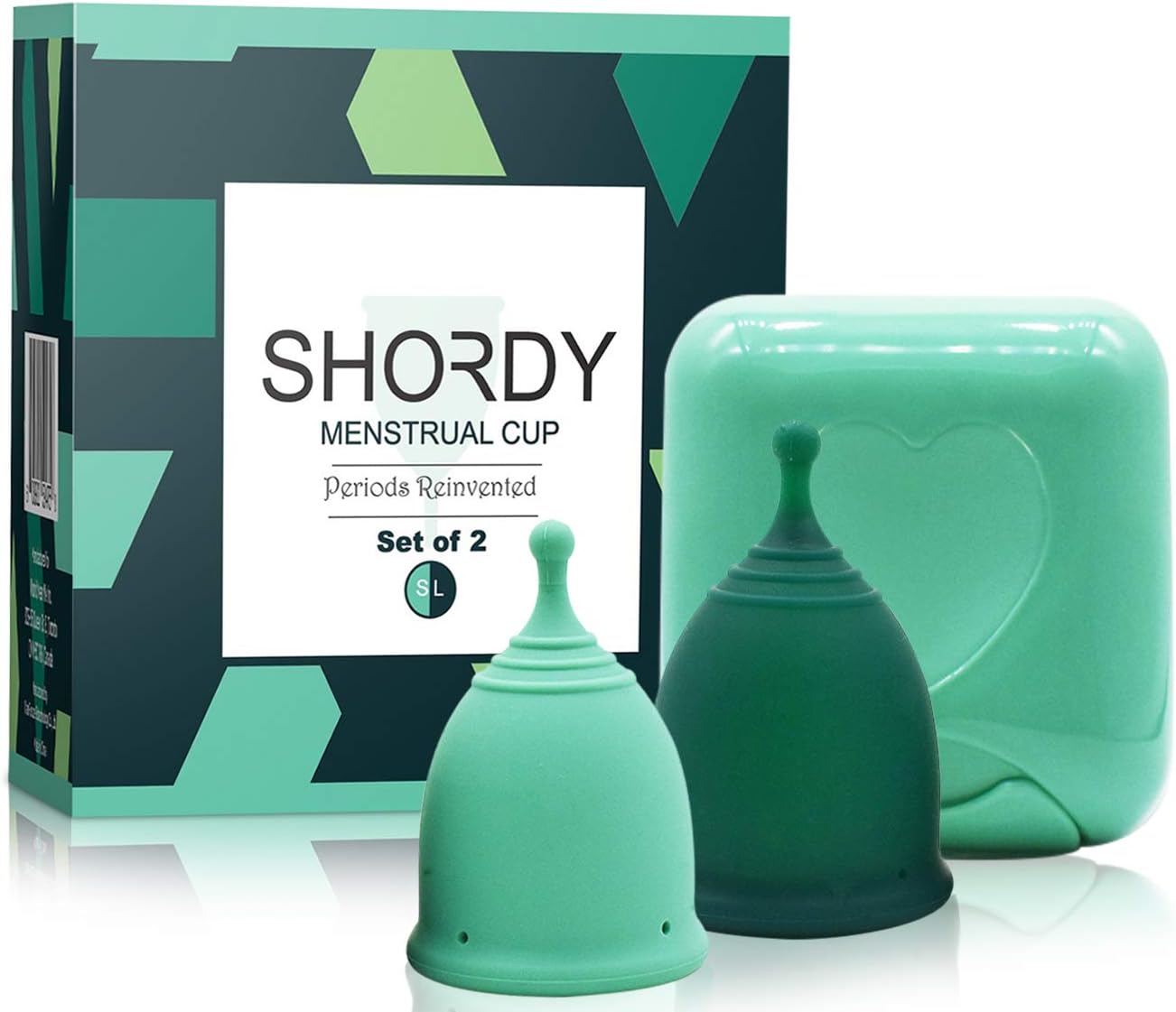 Reusable Menstrual Cup (Small & Large) Set of 2 with Box, Pads & Disc Alternative for Women