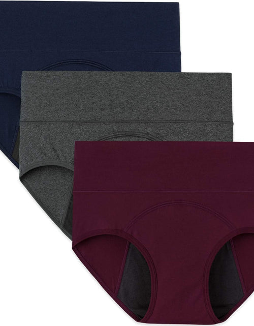 Load image into Gallery viewer, Women&#39;s Period Underwear High Waisted Postpartum Menstrual Panties 3 Pack, Dark Vintage
