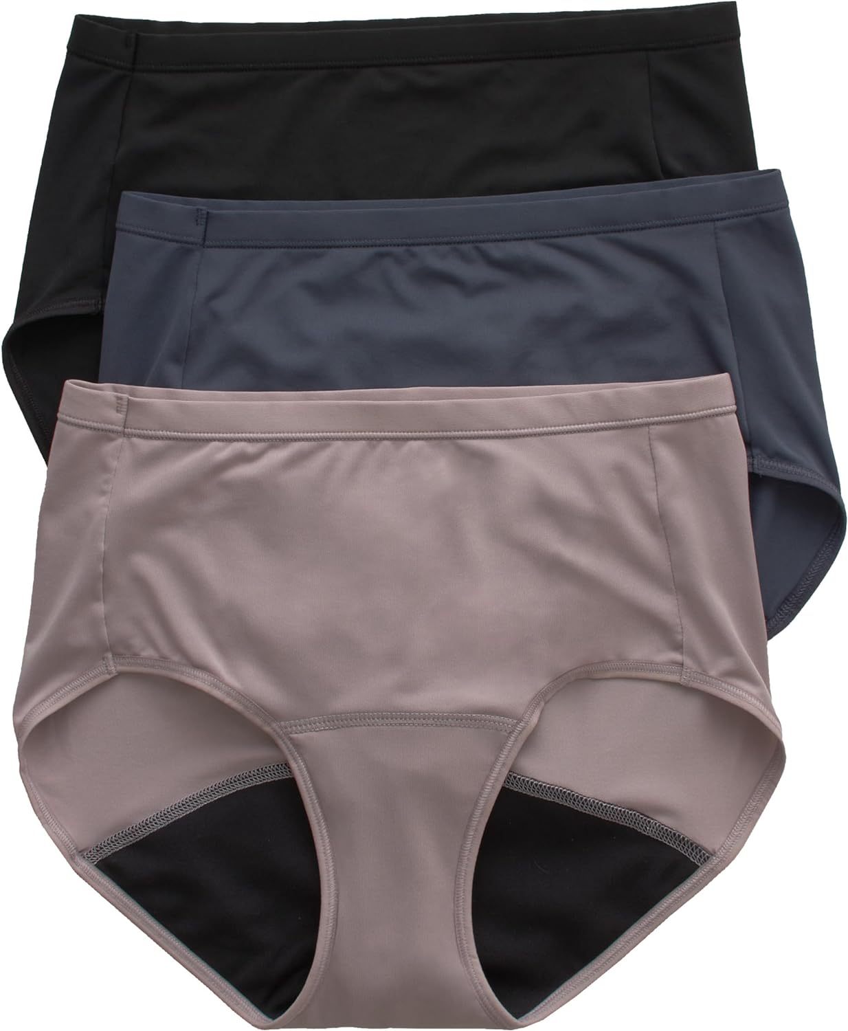 Womens Fresh & Dry Light and Moderate Period 3-Pack Brief Underwear