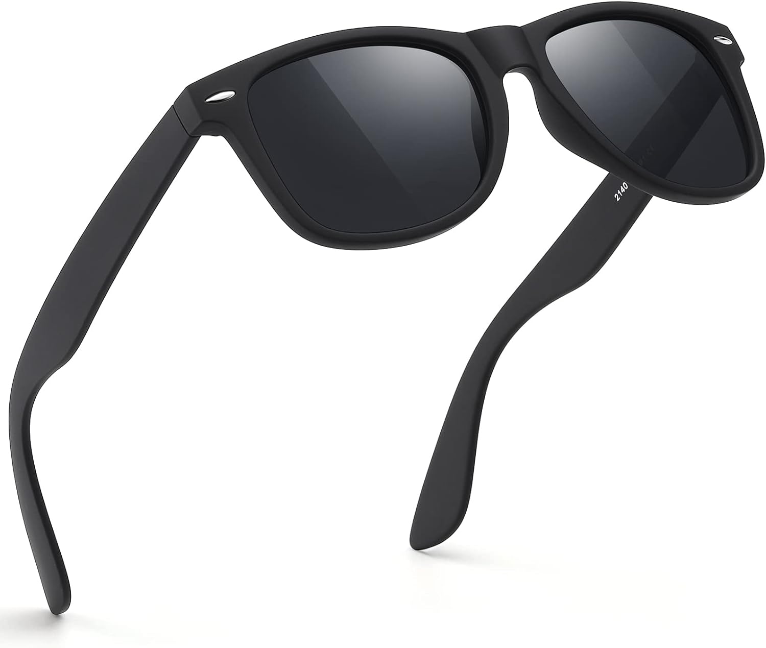 Men Polarized Sunglasses for Mens and Womens, Black Retro Sun Glasses Driving Fishing UV Protection