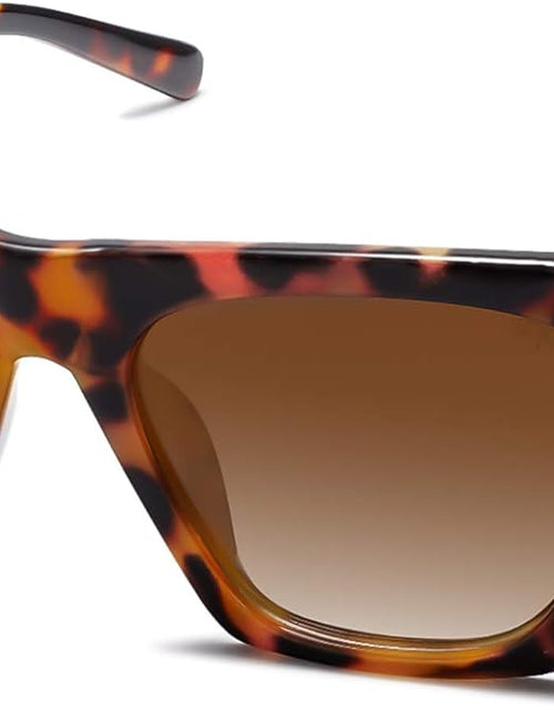 Load image into Gallery viewer, Oversized Square Cateye Polarized Sunglasses for Women Men Big Trendy Sunnies (Brown Tortoise/Brown)
