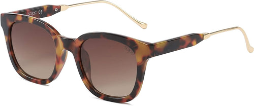 Load image into Gallery viewer, Classic Square Polarized Sunglasses for Women Men Retro Trendy UV400 Sunnies (Amber Tortoise/Brown)
