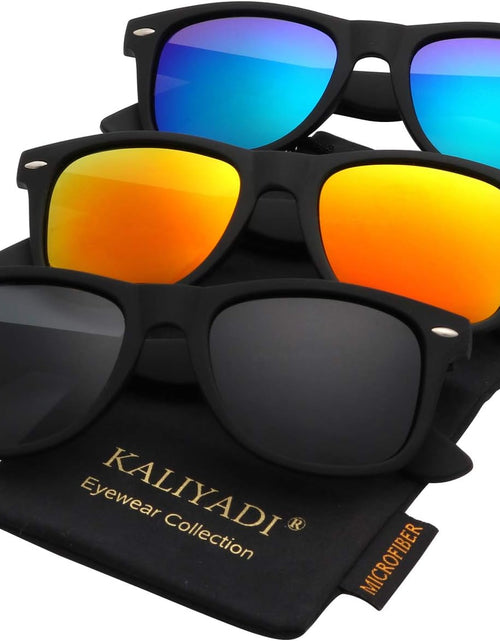 Load image into Gallery viewer, Polarized Sunglasses for Men and Women Matte Finish Sun glasses Color Mirror Lens UV Blocking (3 Pack)
