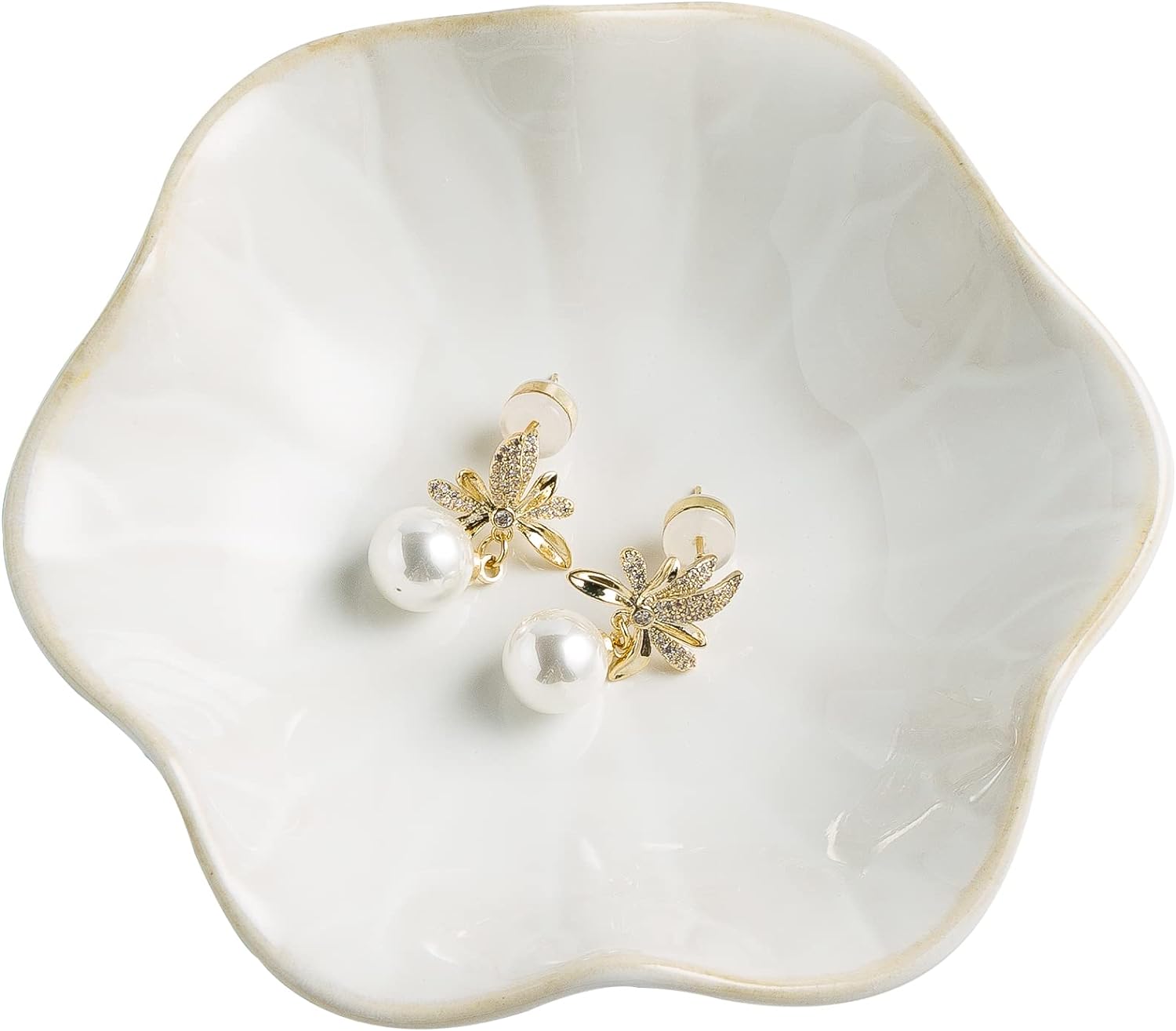 Jewelry Dish Tray, Ring Dish, Ceramic Trinket Tray (milky white)