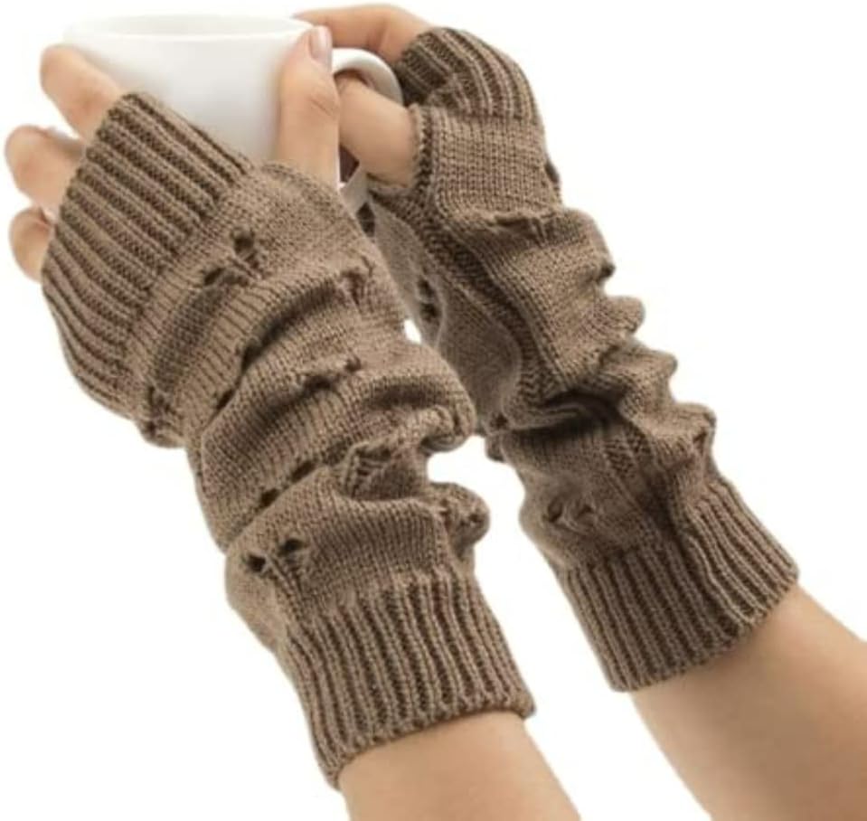 Grunge Gloves Fairy Grunge Accessories Ripped Glove Crochet, Brown