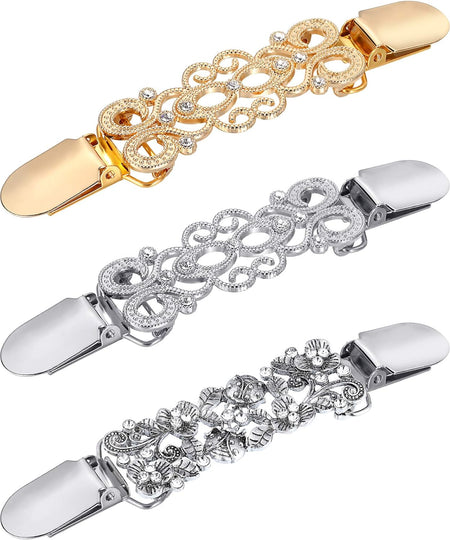 3 Pcs Vintage Dress Cinch Clips Shirt Clips Sweater Cardigan Shawl , Elegant Style