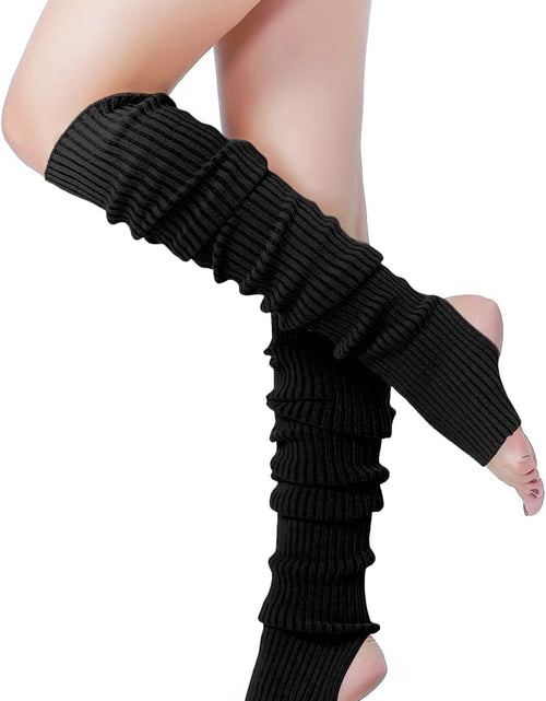 Load image into Gallery viewer, Long Leg Warmer, Women’s Men 80s Party Ribbed Knit Dance Sports, Black
