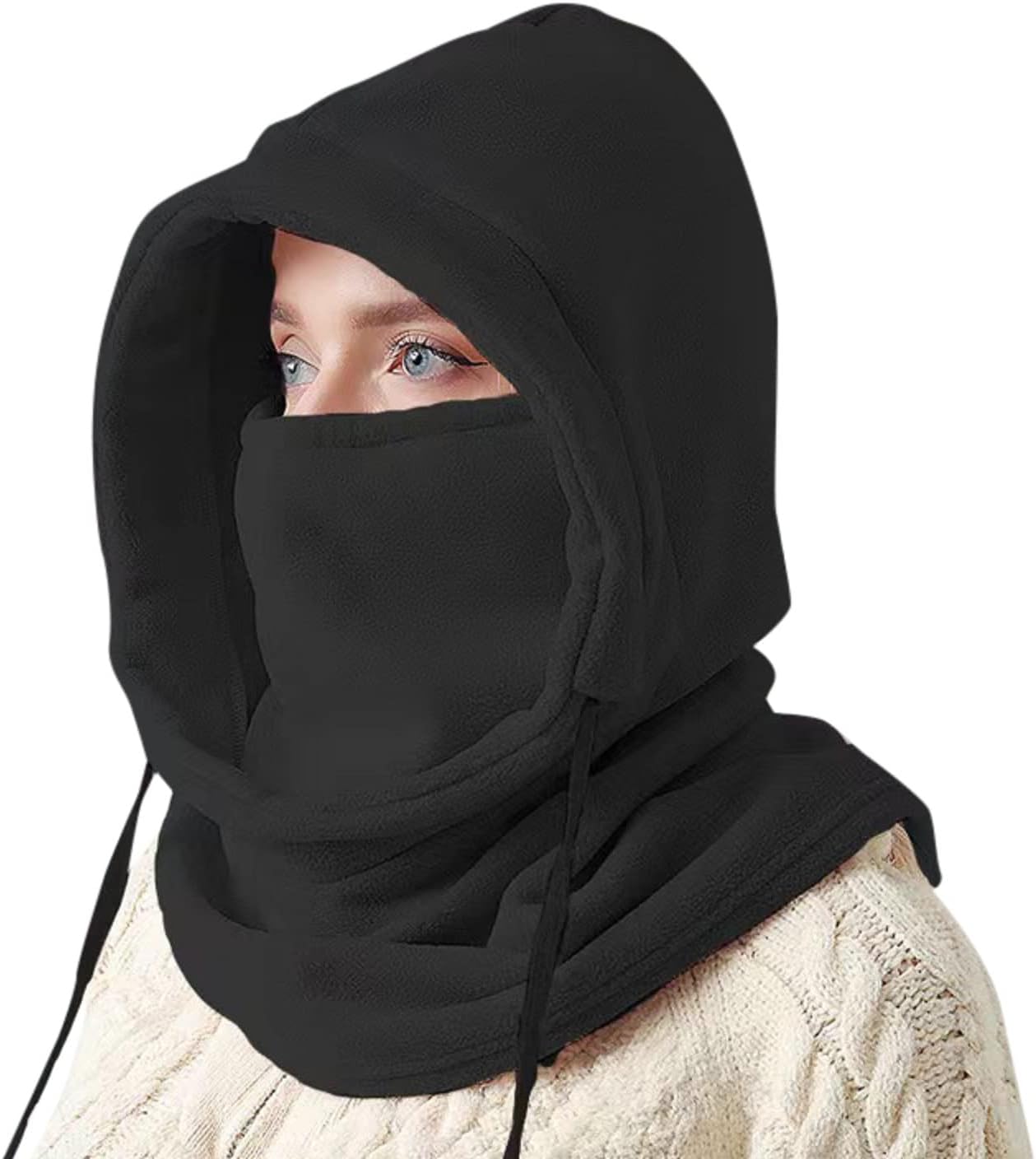 Balaclava Windproof Winter Face Mask Warm Fleece Ski Mask for Men and Women, Onesize, Black