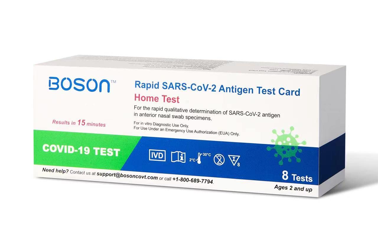 Rapid SARS-CoV-2 Antigen Test Card, 1 Pack, 8 Tests Total, FDA EUA Authorized OTC at-Home Self Test