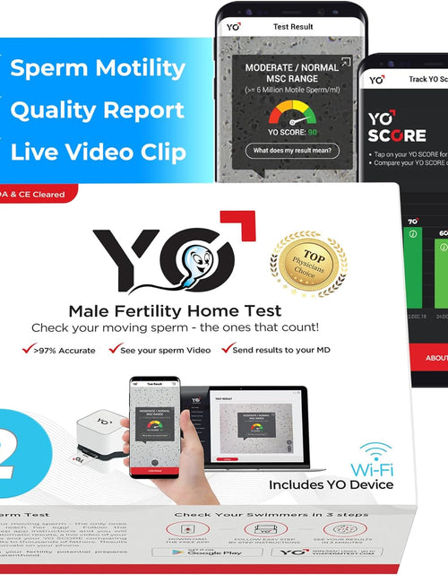 Load image into Gallery viewer, Home Sperm Test | at-Home Fertility Test Kit for Men | Check Motile Sperm Concentration with 97% Accuracy
