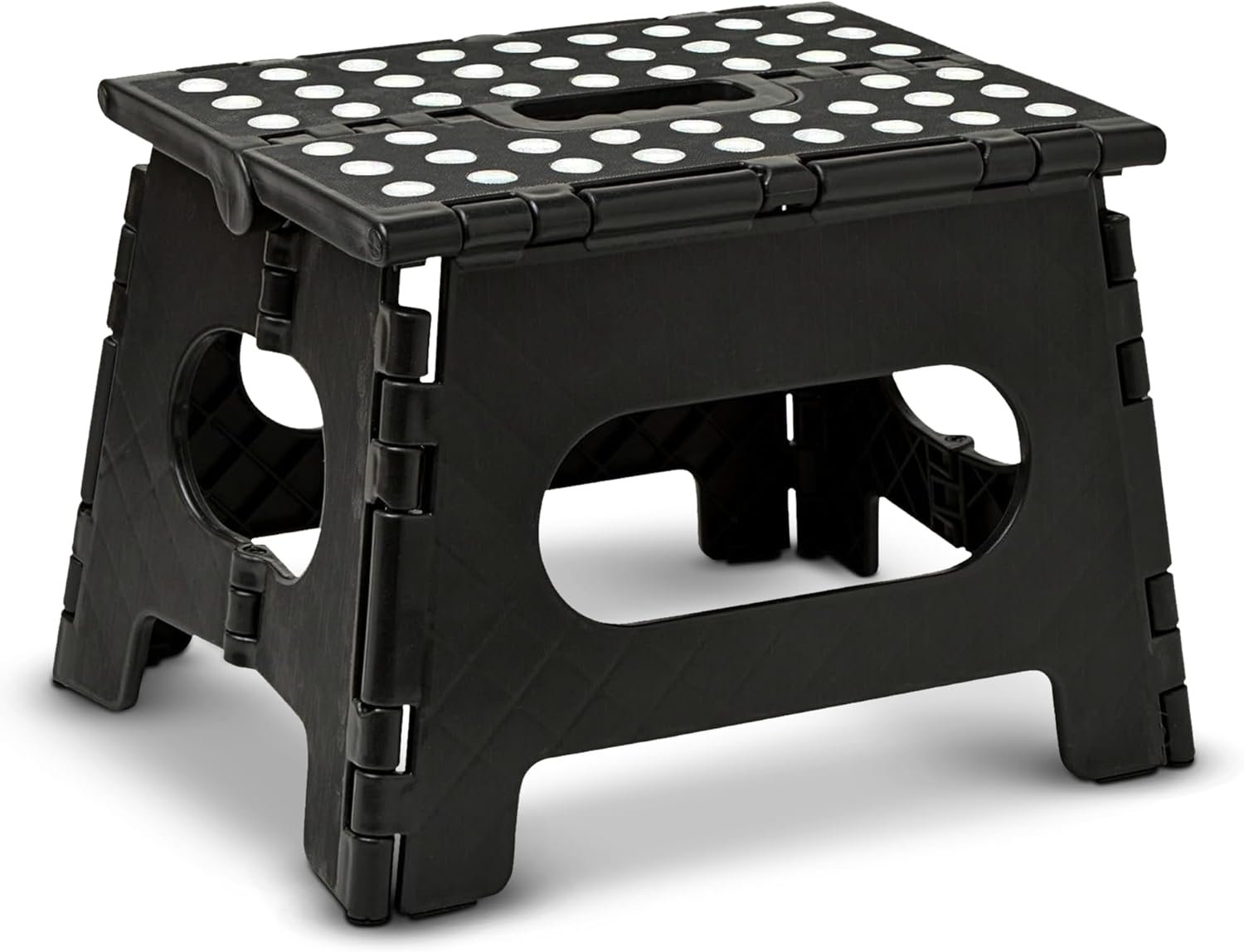 Handy Laundry - Folding Step Stool is Sturdy Enough to Support Adults and Safe Enough for Kids, Black