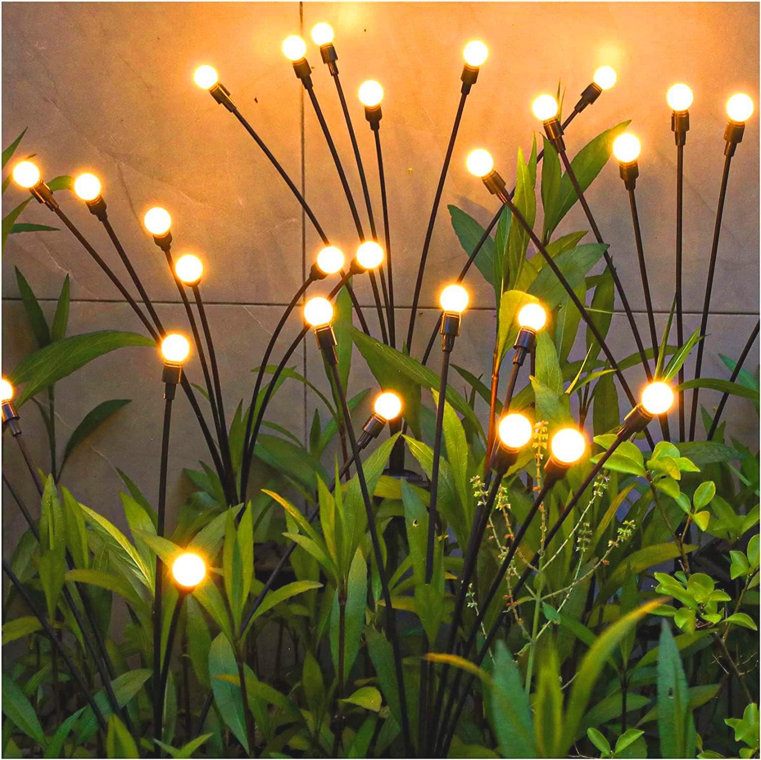 New Upgraded Solar Swaying Light, Sway by Wind, Solar Outdoor Lights, Warm White (2 Pack)