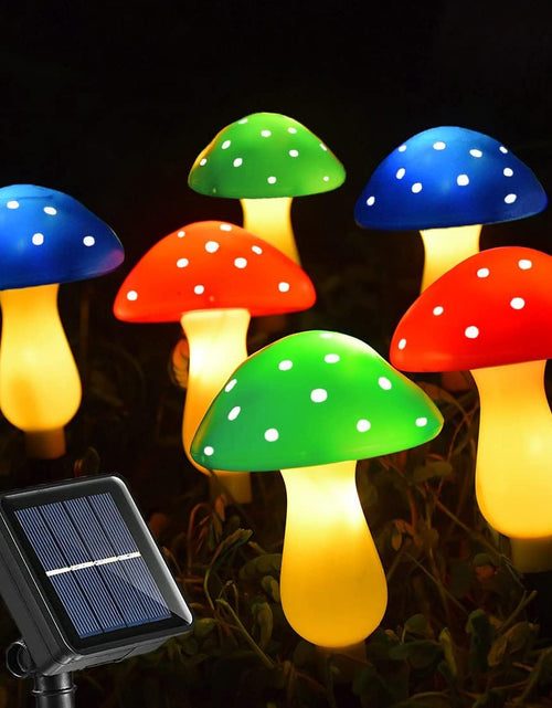 Load image into Gallery viewer, Outdoor Solar Mushroom Lights LED Solar Garden Decor Stake Lights, 8 Lighting Modes Solar Yard Ornament Lights (1 Pack 6 Mushrooms)
