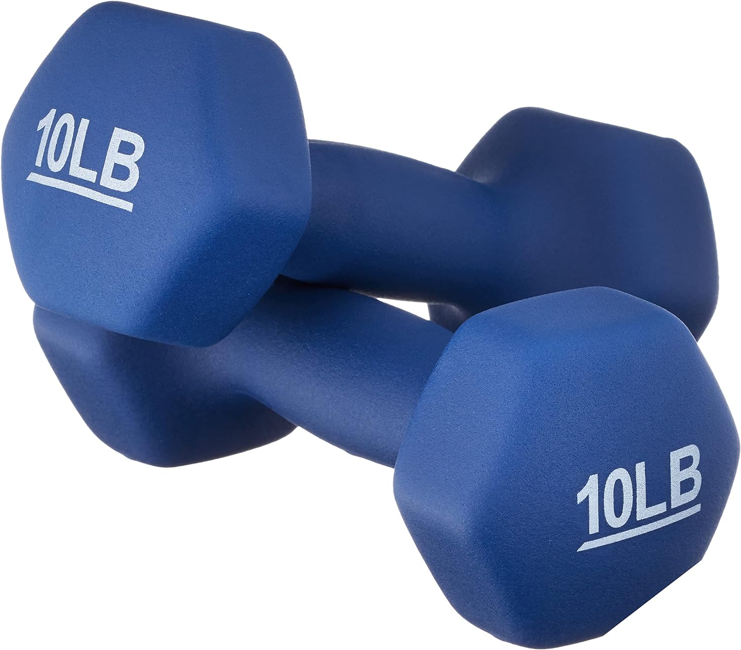 Neoprene Coated Hexagon Workout Dumbbell Hand Weight, 10 Pound Pair