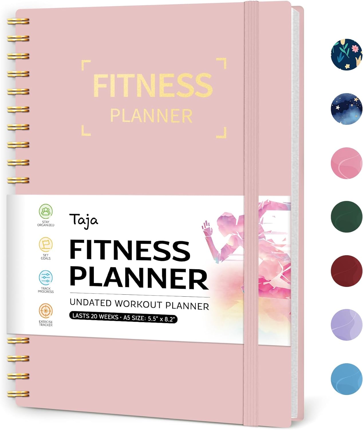 Fitness Workout Journal for Women & Men, A5(5.5" x 8.2"), Pink