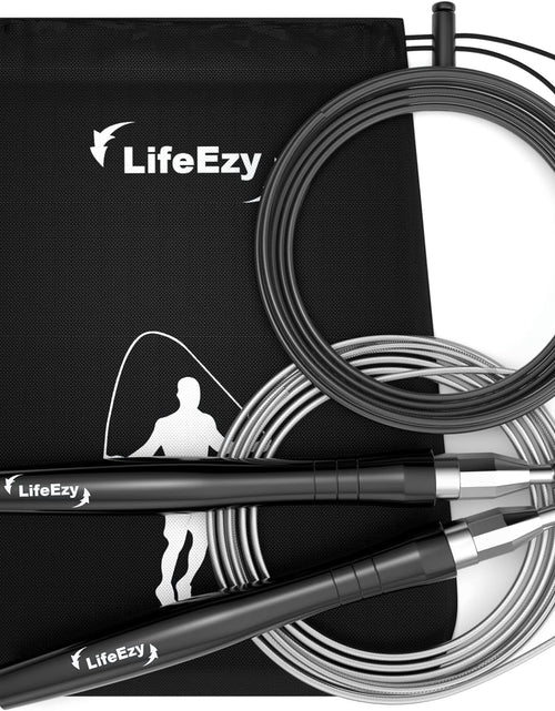Load image into Gallery viewer, High Speed Weighted Jump Rope - Premium Quality Tangle-Free - Self-Locking Screw-Free Design, Black
