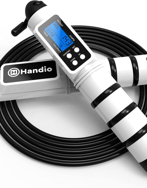 Load image into Gallery viewer, Jump Rope with Counter, Workout Jumping Rope with Steel Ball Bearings, White
