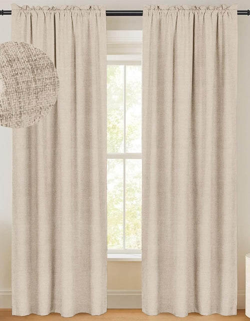 Load image into Gallery viewer, Blackout Curtains 84 Inches Long 2 Panels Set, Thermal Insulated Rod Pocket Window Curtains &amp; Drapes, 50W X 84L, Oatmeal
