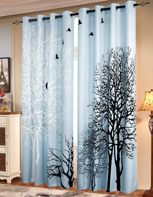 Load image into Gallery viewer, Printed Curtains Room Darkening for Bedroom Living Room, Colorful Window Drapes 2 Panel Set (52&#39;&#39; x 63&#39;&#39;, Light Blue)
