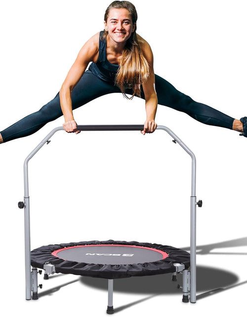 Load image into Gallery viewer, Foldable Mini Trampoline Max Load 330lbs/440lbs, Fitness Rebounder with Adjustable Foam Handle, 40-Inch
