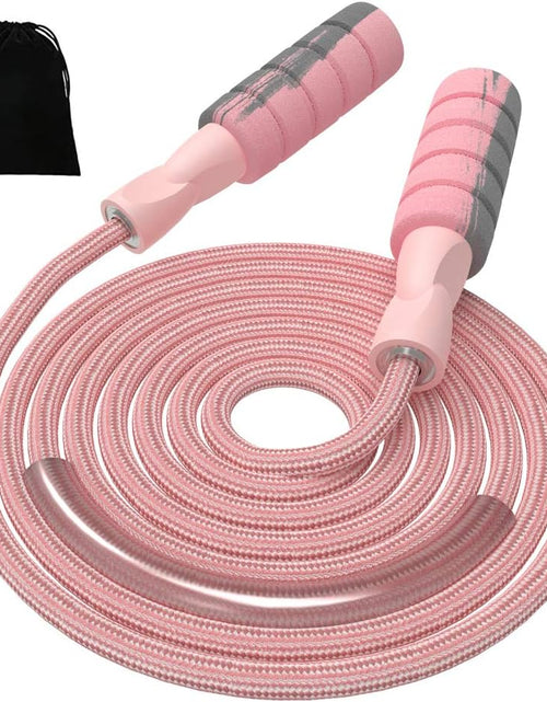Load image into Gallery viewer, Jump Rope Cotton Adjustable Skipping Weighted Jumprope for Women, Pink
