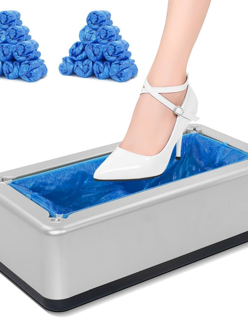 Load image into Gallery viewer, Automatic Shoe Covers Dispenser,200 Pcs Shoe Cover Indoors Disposable,Booties for Portable Machine Fits One Size, Silver

