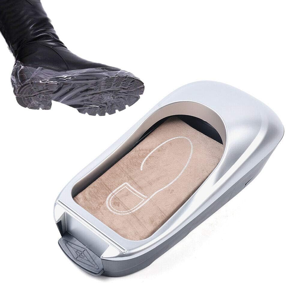 Automatic Shoe Cover Dispenser Machine with 1 Roll Overshoe Film Silver Kit