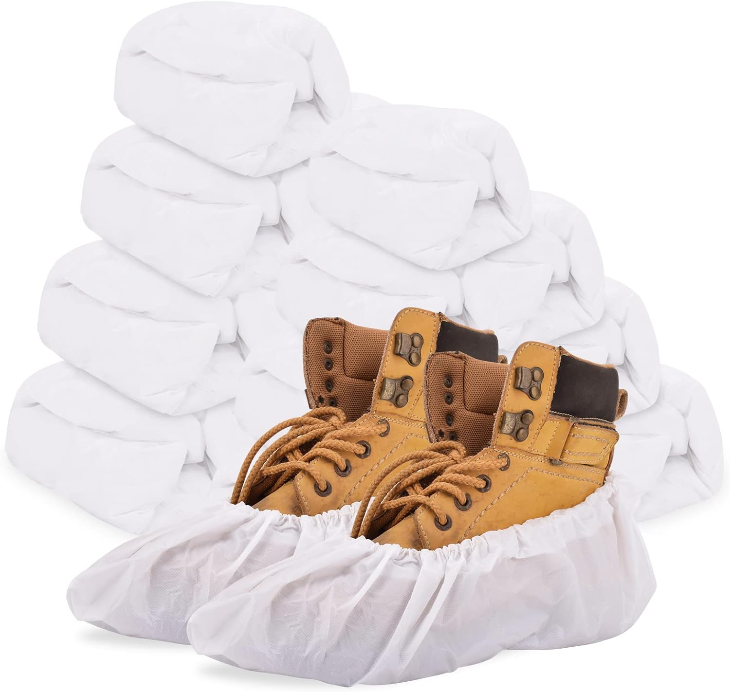 Shoe Covers Disposable,200Pack（100 Pairs）Boot Covers Waterproof Non Slip, White