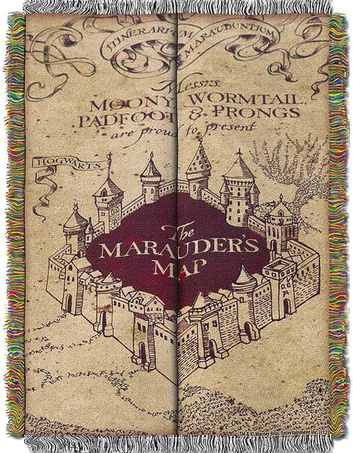 Load image into Gallery viewer, Northwest Woven Tapestry Throw Blanket, 48&quot; x 60&quot;, Marauders Map
