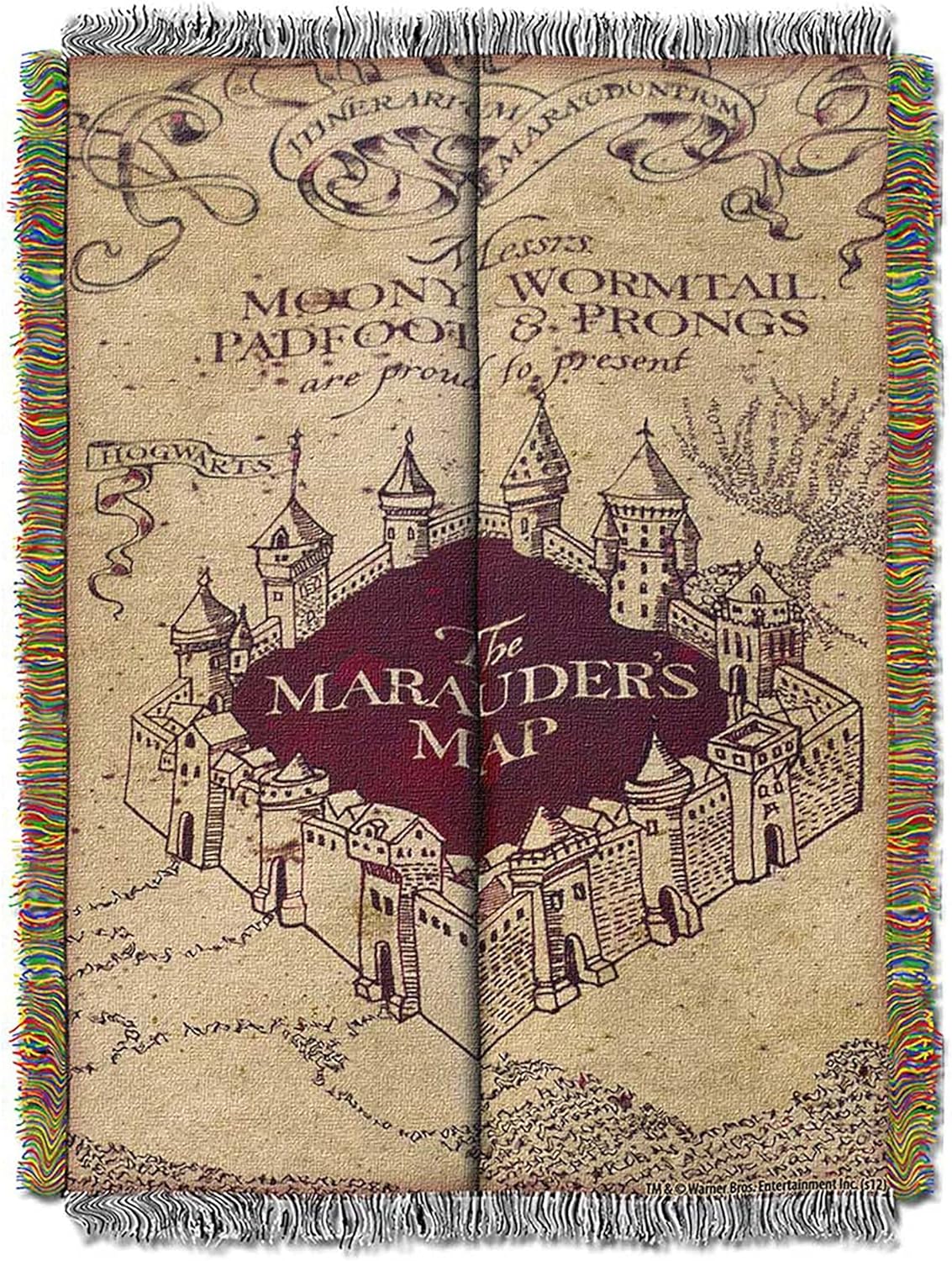 Northwest Woven Tapestry Throw Blanket, 48" x 60", Marauders Map