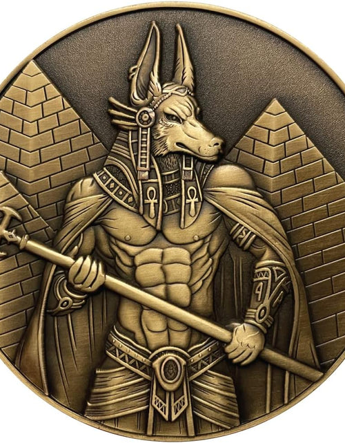 Load image into Gallery viewer, Anubis - Large Collectible Display Coin, includes Stand, 3D Dual-Sided, 2.75&quot;, 4oz, Zinc Alloy
