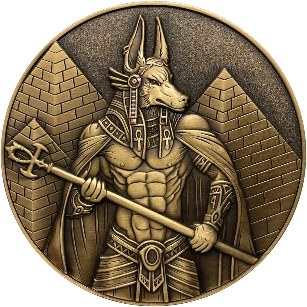 Anubis - Large Collectible Display Coin, includes Stand, 3D Dual-Sided, 2.75", 4oz, Zinc Alloy