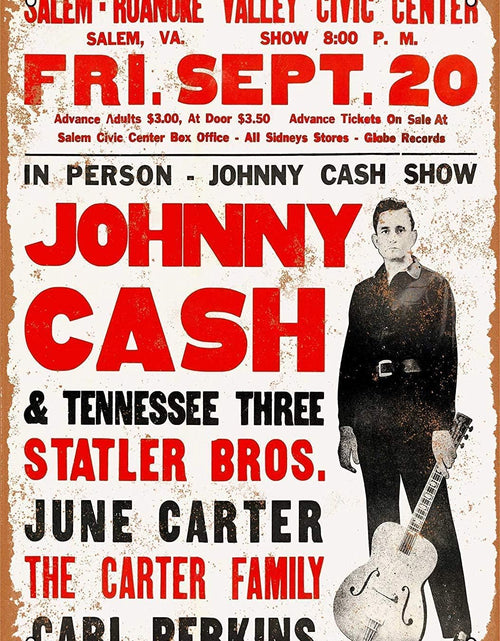 Load image into Gallery viewer, Johnny Tin Sign 1968 Cash in Virginia Vintage Metal Signs 8 x 12 Inches
