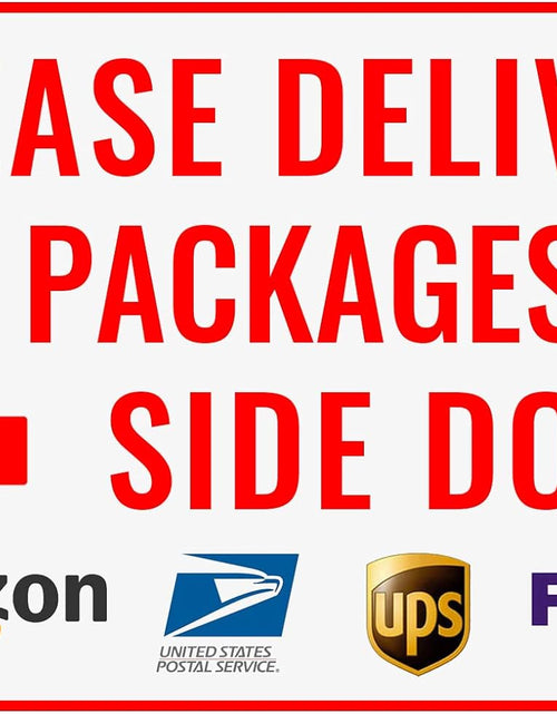 Load image into Gallery viewer, Please Deliver All Packages to Side Door Left Arrow - Bestylez Delivery Sign
