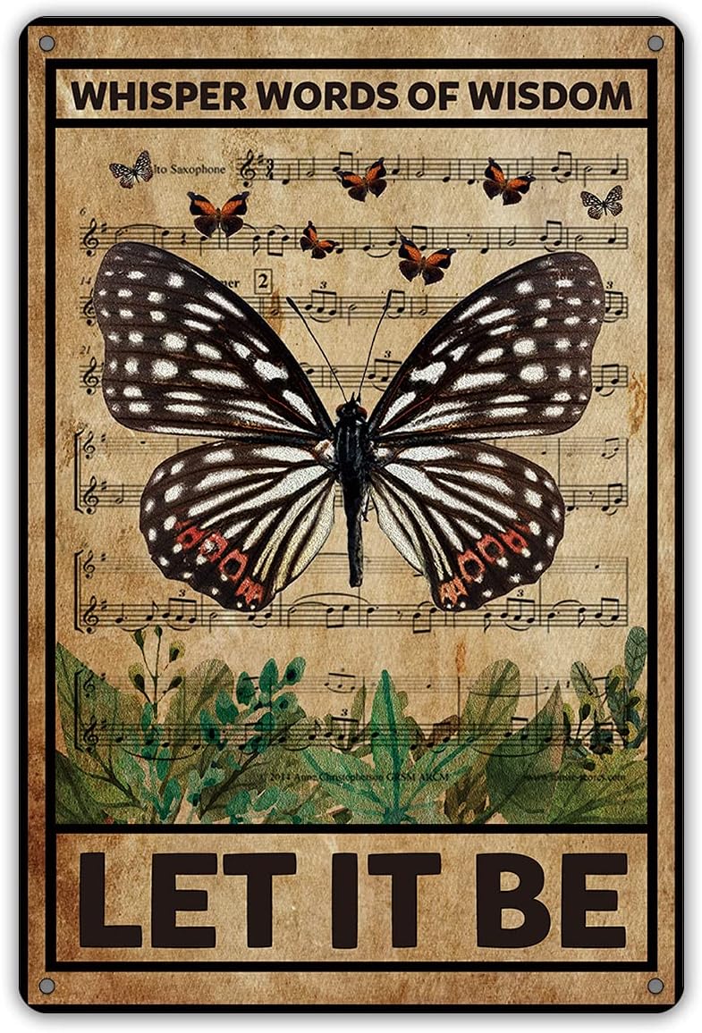 Let It Be The Beatles Metal Tin Sign Wall Decor Retro Whisper Words of Wisdom