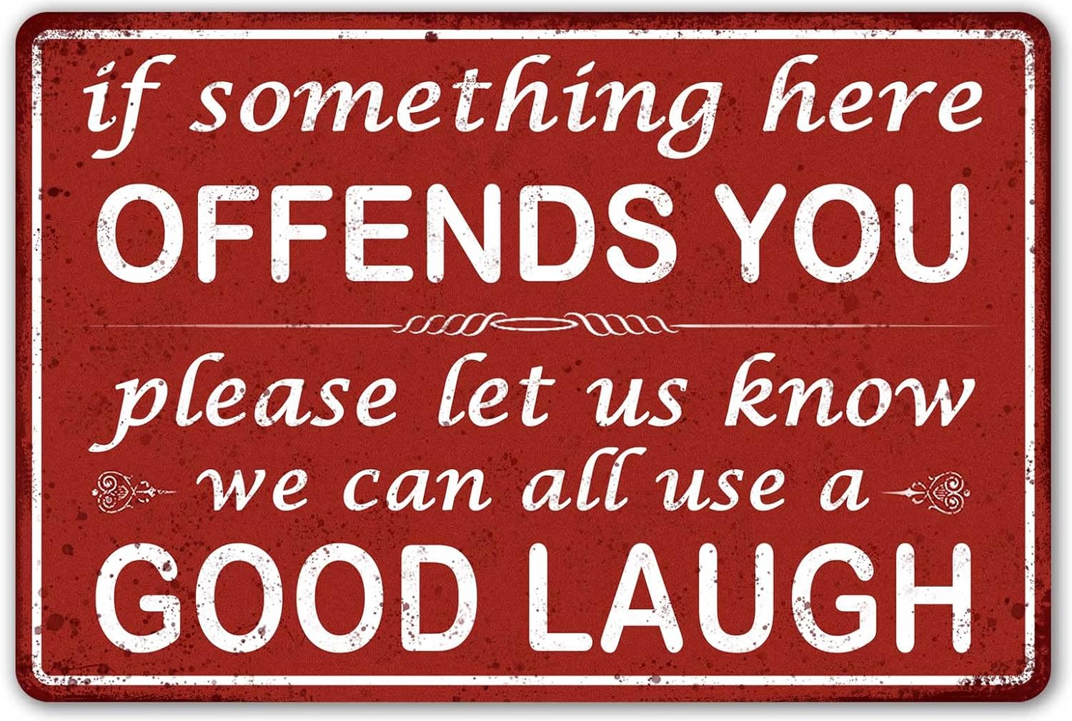 If Something Here Offends You Tin Sign For Garage Home Bar Wall Decor