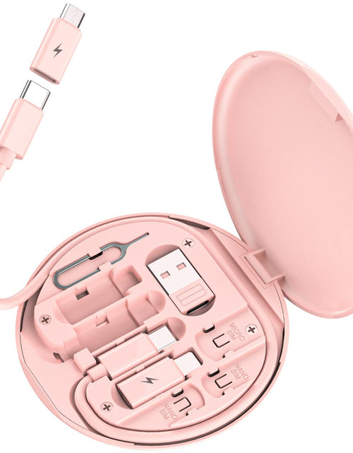 Load image into Gallery viewer, Multi USB Charging Adapter Cable Kit, USB C to Lighting Adapter Box  (Pink)
