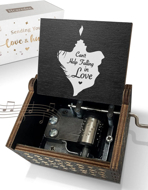 Load image into Gallery viewer, Wooden Music Box-Can’t Help Falling in Love Hand Crank Laser Engraved Vintage Wood Musical Boxes
