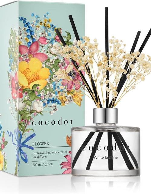 Load image into Gallery viewer, Flower Reed Diffuser set / 6.7oz / White Jasmine/Scent Diffuser with Sticks Home Fragrance
