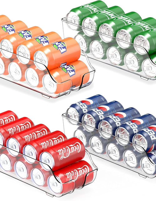 Load image into Gallery viewer, Soda Can Organizer for Refrigerator/Pantry, Clear, Set of 4
