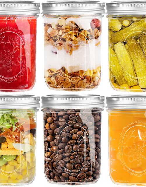 Load image into Gallery viewer, 6 Pack Glass Mason Canning Jars with Metal Airtight Lids and Bands Containers for Fruit Storage,16 oz
