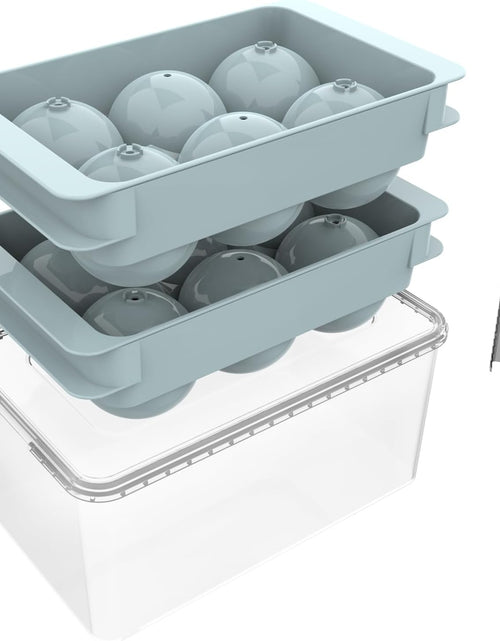 Load image into Gallery viewer, Large Ice Cube Molds with Lid&amp;Bin, 2Inch Whiskey Ice Mold for Space-saving, 2Pack
