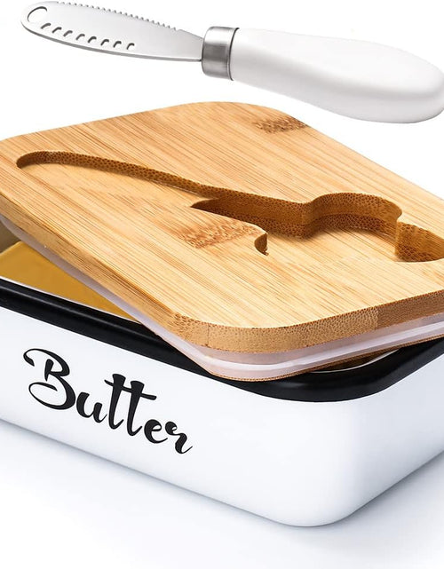 Load image into Gallery viewer, Butter Dish with Lid for Countertop, with Double High-quality Silicone Good Kitchen Gift White
