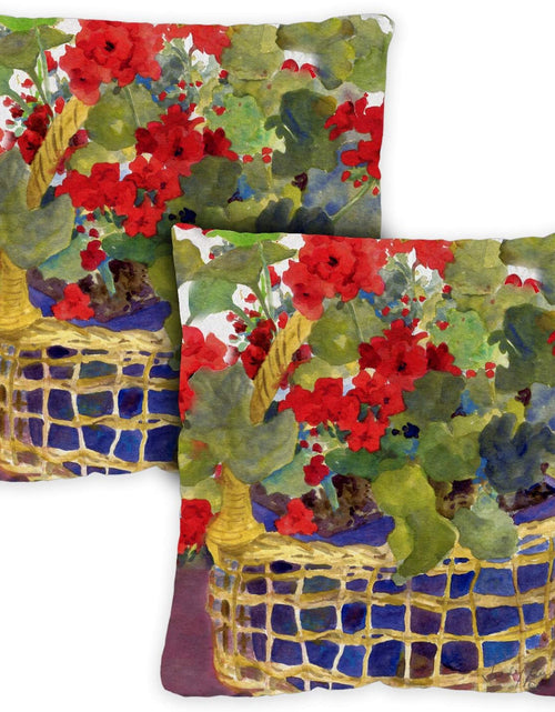Load image into Gallery viewer, Set of 2 Geranium Basket Spring Pillow Covers 18x18 Inch
