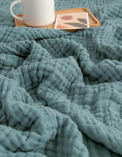 Load image into Gallery viewer, Cotton Throw Blanket for Couch Soft Muslin Blankets 50&quot;x60&quot; Lightweight, Teal

